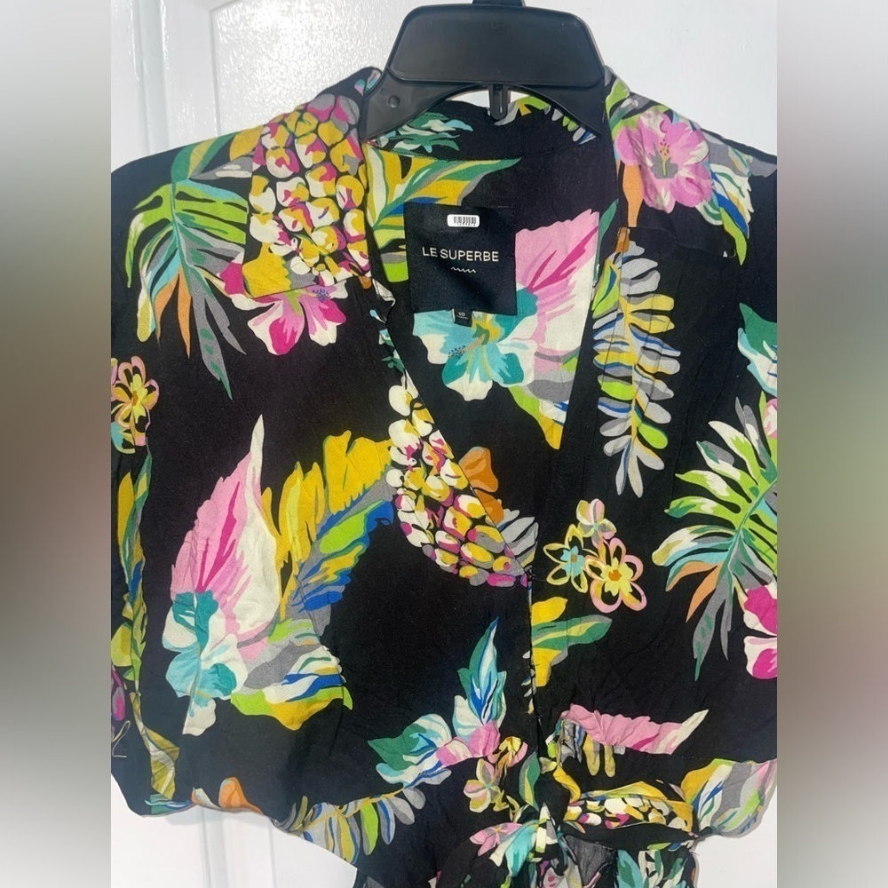New! Le Superbe Mai Tai Might I Dress in Black Tropical Cali 🌴🌸 size 10 - Picture 9 of 9